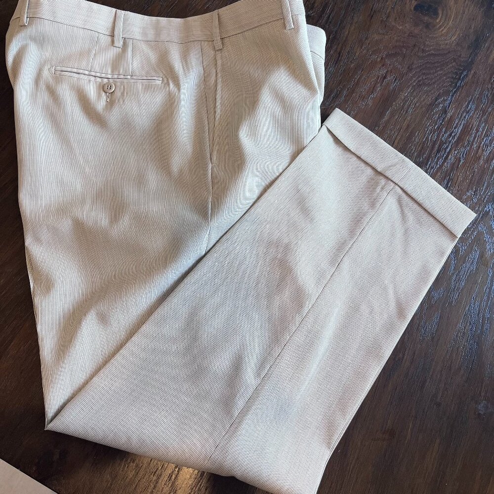 Zanella men's stripped pants, cuffed hem, size 40